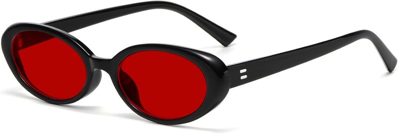Breaksun Retro Oval Sunglasses for Women Men Fashion Small Oval Sunglasses 90s Vintage Shades - Image 1